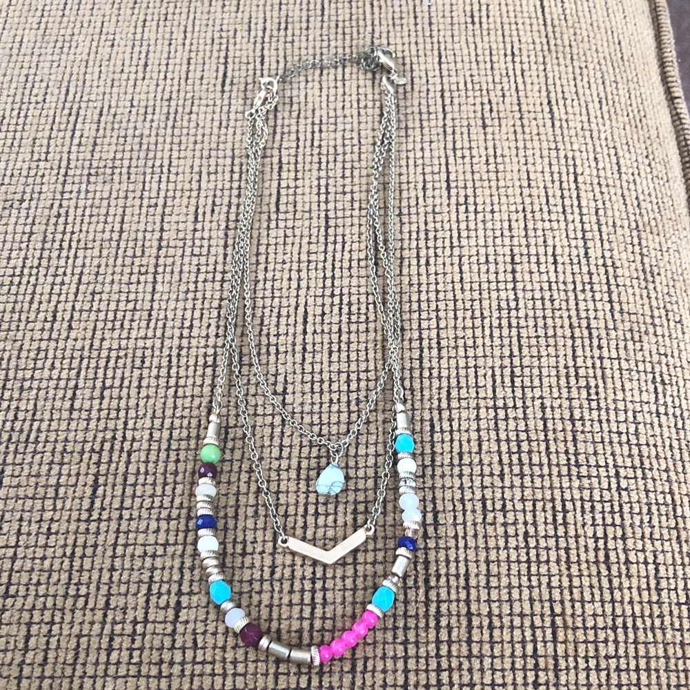 Colorful Beaded Necklace with Silver Accents